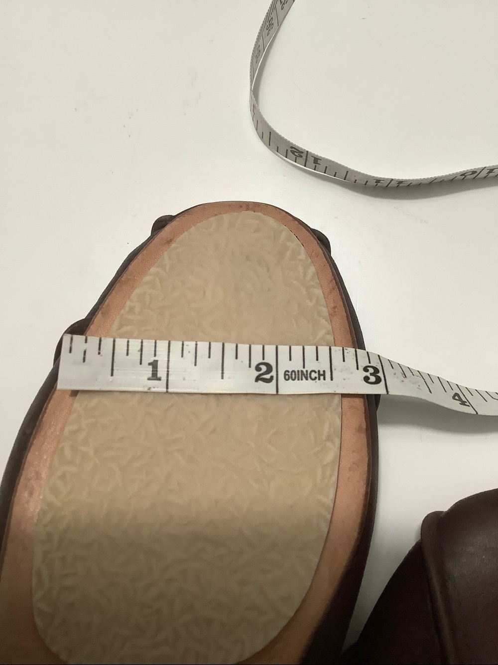 Women's Brown Ankle-Strap Leather Ballet Flats - Picture 15 of 15